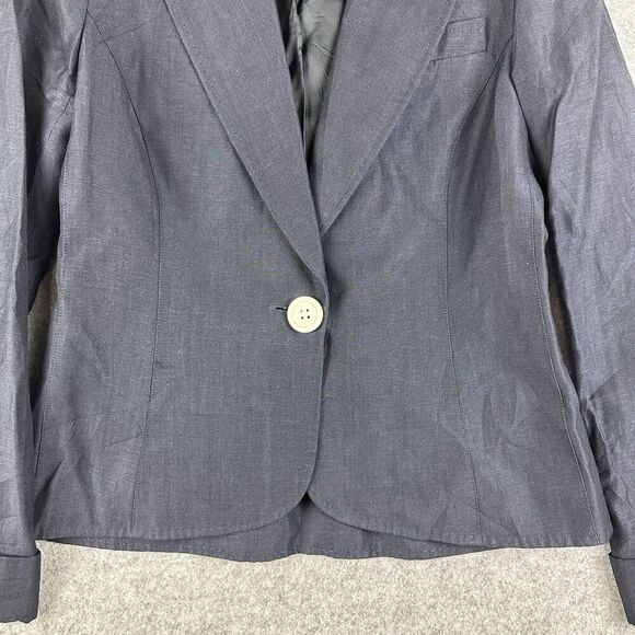 Lafayette 148 New York Blazer Womens 4 Linen Wool Notched Lapel Cuffed Jacket - Picture 5 of 16